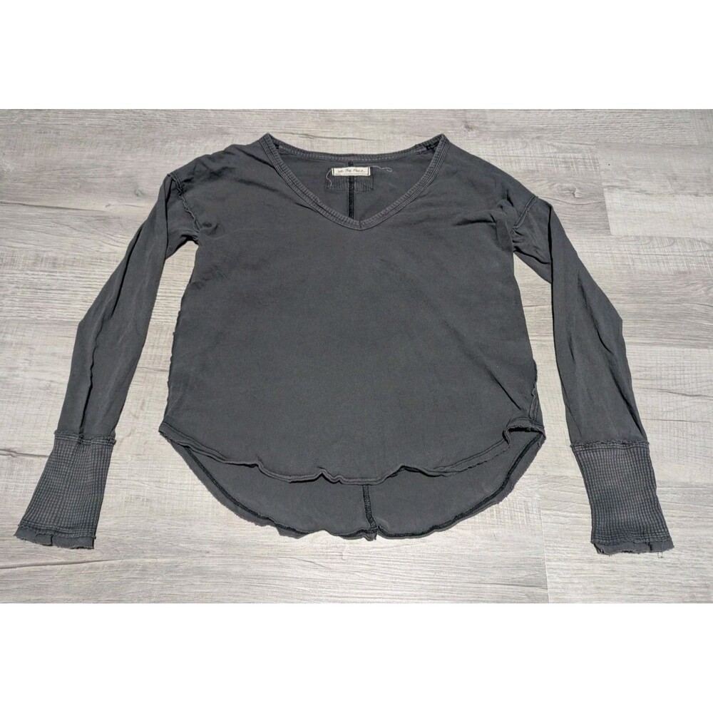 We The Free Charcoal Long Sleeve Top